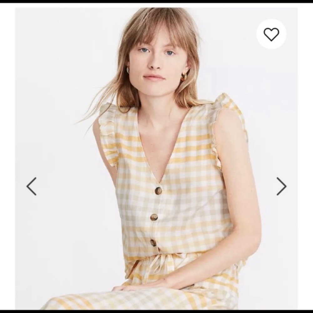 Madewell Button Down Gingham Top